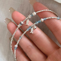 Argent bleu clair cristal petit poisson pour Bracelet pour femmes polyvalent luxe mode perlé bijoux haut de gamme exquis