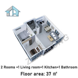 Casa Modulare Portatile di Lusso Americana con 2 Camere da Letto, Container Espandibile 20FT con Pannelli Sandwich in Acciaio a Montaggio Rapido - Product Image 6