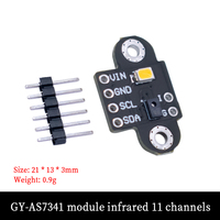 Modul Sensor AS7341 AS7343 Spektrometer Warna Inframerah Terlihat Mengirimkan GY-AS7262 AS7263