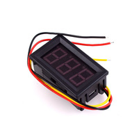 Voltmeter Digital Hw Layar LED 0.56 Inci Dc 0-100V Pengukuran Tegangan dengan Proteksi Terbalik
