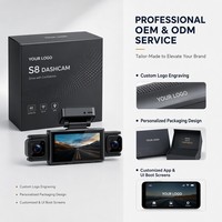 Enregistreur vidéo de voiture DVR 4K UHD exclusif à 4 canaux, enregistrement en boucle sur 3 canaux, WDR, WiFi, caméra de tableau de bord avant, arrière et intérieure, super caméra de tableau de bord