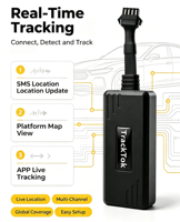 Traceur GPS GSM TrackTok CY05 pour voiture, coupure moteur, suivi en temps réel, moto, vélo, camion, localisateur GPS GT06 Proctocl, application gratuite