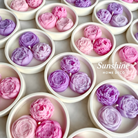 Lilin Aroma Mini Bunga dengan Label Nama Kustom, Lilin Kedelai Buatan Tangan 100% Alami, Hadiah Pernikahan Mewah Arab, Souvenir Pesta