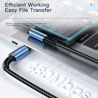 Kabel USB-C ke USB-C Bentuk L ESSAGER 100W 5A PD Pengisian Cepat Tipe C Kabel Sinkronisasi Data untuk Ponsel Laptop Tablet