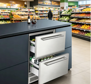 Vanace 145L Dual Zone Stainless Steel Refrigerator Touch Control for Home Outdoor Kitchen Double Drawer Beer Beverage Cooler - Product Image 1