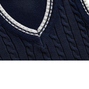 VSCOO personalizado de alta calidad uniforme escolar cuello en V sin mangas tejido suéter <span class=keywords><strong>chaleco</strong></span> para la temporada de otoño - Product Image 4