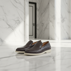 Zapatos Casuales para Hombre, 100% Piel de Cocodrilo, para Primavera, Verano e Invierno, Cierre Deslizante, Entresuela de Goma, Suaves, Aptos para Negocios - Product Image 1