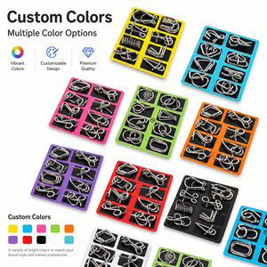 Rompecabezas entrelazados de Metal al por mayor, 8 Uds., anillos de desenredo <span class=keywords><strong>IQ</strong></span>, juguetes de rompecabezas chinos, juegos de entrenamiento lógico - Product Image 3