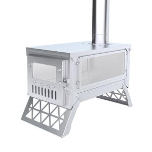 요리 및 난방용 2차 연소 기능이 있는 이중 목적 스테인리스 스틸 접이식 화목 난로 휴대용 야외 캠핑 주방용품 - Product Image 1