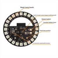 Placa de Anillo LED RGB ESP32-C3, Círculo de Luz WS2812B Direccionable de 24 Píxeles con Controlador Integrado, Modificación de Caja de PC, Iluminación Ambiental DIY