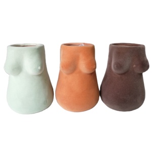 Pot de fleur en céramique coloré avec <span class=keywords><strong>jardinière</strong></span> de corps de femme <span class=keywords><strong>sexy</strong></span> Vase de forme humaine populaire pour la maison motif rond moderne - Product Image 2