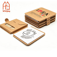 Kit de Manualidades para Niños, Caja de Papel Kraft, Paquete de Papel para Graffiti en Blanco y Tiras de Madera, Juguete Educativo de Arte Hecho a Mano