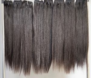 Venta al por mayor de extensiones de cabello humano virgen recto, cutícula alineada sin procesar indio crudo ondulado y rizado cierre rizado recto - Product Image 6