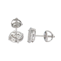 Boucle d'oreille en diamant Moissanite Iced Out Vvs en argent sterling 925 fin au prix de gros