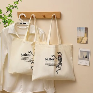 Maßgeschneiderte Canvas-Tragetasche mit Aufdruck „Tanzendes Skelett <span class=keywords><strong>Balter</strong></span>“-Zitat, wiederverwendbare große Schulter-Einkaufstasche, umweltfreundliche Alltagstasche - Product Image 3