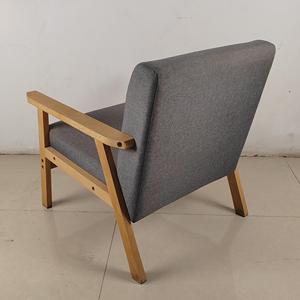 <span class=keywords><strong>Fauteuil</strong></span> en bois moderne avec dossier large et coussin en tissu pour salon, salle à manger, chambre à coucher, hôtel - Product Image 5