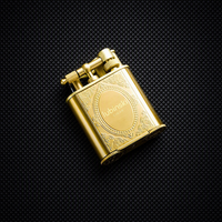 Laiton Antique Kit Accessoires Cigare 4 en 1 Gravé Rétro Cendrier Briquet Coupe-Cigare Étui de Collectionneur