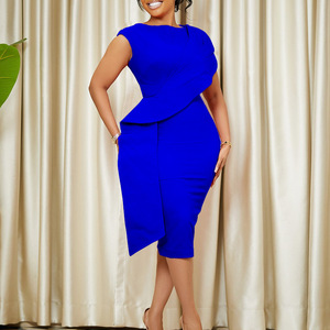 <strong>2026</strong> New <strong>Turkey</strong> Fashion Career Dress for Women Elegant Casual Bodycon Slim Dress With Ruffles Office Lady Work Dress 2 Buyers - Product Image 6