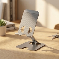 Support de tablette pliable en alliage d'aluminium personnalisé, support de téléphone portable, support de bureau pour diffusion en direct pour personne paresseuse