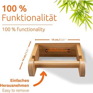Bamboo Toilet Paper <b>Holder</b> 14x14x4 Cm Eco Friendly Bathroom Storage - Product Image 4