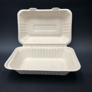 可生物降解的蛤壳执行箱堆肥环保去容器甘蔗渣箱快餐圆 - Product Image 3