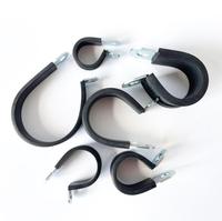 Colliers de serrage réglables en acier galvanisé avec insert en caoutchouc, attaches en P pour sécuriser les tuyaux et câbles, diamètre 50 mm, 15 mm
