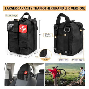 Kit de Supervivencia de 250 Piezas con Bolsa Compatible con Sistema Molle, Tienda de Campaña de Emergencia, Linterna, Excelente Regalo <span class=keywords><strong>para</strong></span> Hombres, Campismo, Aventuras al Aire Libre - Product Image 3