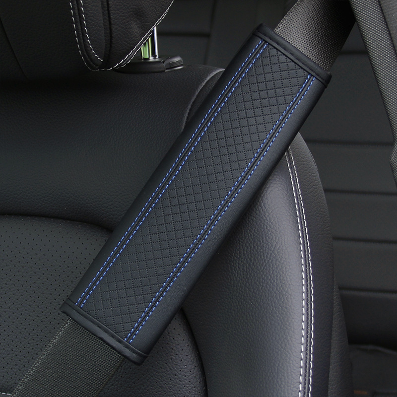 Fiber embossed shoulder pad black and blue