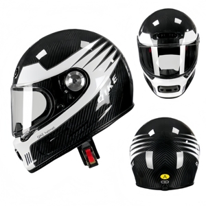 Casque de moto intégral en fibre de carbone approuvé CCC <span class=keywords><strong>noir</strong></span> brillant toutes saisons pour pièces de moto nouveau design - Product Image 5