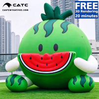 Mascotte gonflable en forme de pastèque CATC avec souffleur |   Publicité personnalisée sur le thème des fruits |   Affichage promotionnel extérieur |   1 MOQ.
