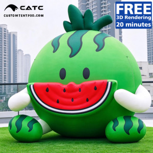 มาสคอตแตงโมเป่าลม CATC พร้อมเครื่องเป่าลม |   การโฆษณาตัวละครผลไม้แบบกำหนดเอง |   จอแสดงผลส่งเสริมการขายกลางแจ้ง |   ขั้นต่ำ 1 ชิ้น - Product Image 1