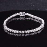 Starsgem-bracelet en moissanite de tennis personnalisé en or blanc 14k, 2mm, cadeau