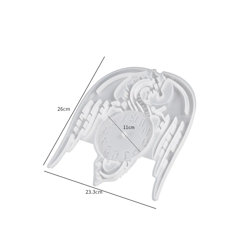 TimesruiDIYミニマリスト時計デジタルダイヤルペンダントシリコンモールドドラゴン型時計ドロップ接着剤モールド