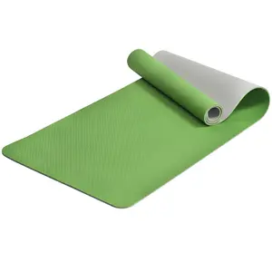 Baru diproduksi ramah lingkungan 6mmTPE matras Yoga Custom dicetak Logo Non-Slip Gym Matting dengan instruksi tas matras Pilates