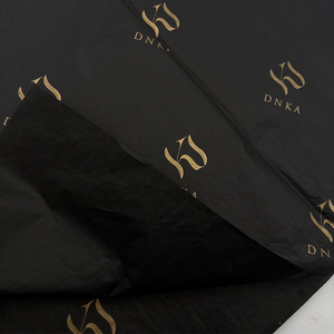 Papel de seda negro de lujo personalizado con logotipo dorado para accesorios de moda bolsos de joyería embalaje de marca Boutique - Product Image 2