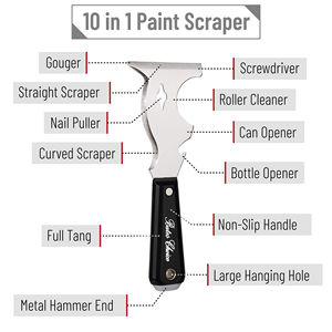 10 en 1 peintres outil <span class=keywords><strong>grattoir</strong></span> pour couteau à bois acier inoxydable pour peinture couteau à mastic métal nettoyage pelle Joint remplissage - Product Image 6