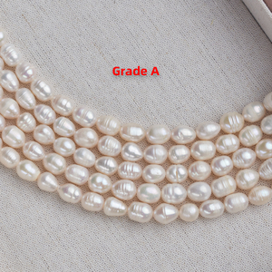 2-10mm gạo nuôi cấy lỏng ngọc trai nước ngọt hạt trắng tự nhiên nước ngọt Ngọc Trai sợi Baroque bán buôn đối với trang sức làm - Product Image 4