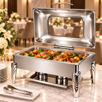 Réchaud de Luxe Rectangulaire en Acier Inoxydable pour Mariages, Hôtels et Banquets – Maintien au Chaud des Aliments