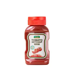 توريد الشواء 12 أونصة 373 مللي الطماطم شعبية الكاتشب الضغط بلاستيك تسوق الراس زجاجة
