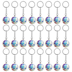 고품질 미니 컬러풀 플라스틱 소재 키체인 가방 펜던트 디스코 미러볼 키링 기타 파티 장식용 - Product Image 5