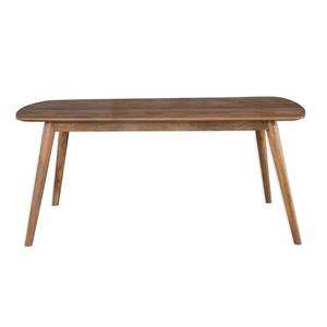 Table à manger rectangulaire en bois de manguier massif, écologique, durable, fabriquée à la main, finition naturelle, pour 4 personnes - Product Image 6