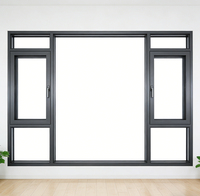 Ventana Abatible de Aluminio y Vidrio para Vivienda Familiar con Alto Rendimiento de Sellado, Resistente al Viento y al Polvo