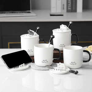 ผู้ผลิตจีนรายใหม่ รับผลิตแก้วเซรามิคลายแมวน่ารัก ชุดแก้วกาแฟเซรามิคขนาดใหญ่ แก้วเซรามิคน่ารัก - Product Image 2