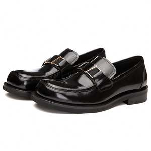 Zapatos de Vestir para Hombre de Cuero Genuino de Alta Calidad, con Suela Gruesa, Hechos a Mano, Punta Cuadrada, Sin Cordones, Diseño Antideslizante para Oficina, Otoño - Product Image 6