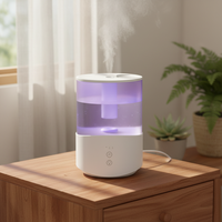 Humidificador de Aire Portátil con Luz LED, Difusor de Aroma Ultrasónico para el Hogar, Relleno Superior, Siete Colores Opcionales, Gran Capacidad
