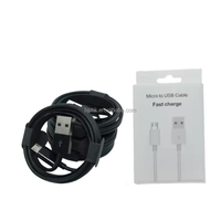 Câble de charge rapide pour téléphone portable en TPE noir 2A 1m USB-A vers Micro USB-A vers USB vers Type-C avec conducteur en cuivre pur