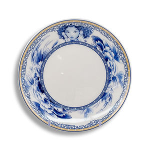 חדש בסגנון הסיני כחול ולבן כלי אוכל צלחות פרח עיצוב מלמין פלסטיק כלי שולחן למסעדה - Product Image 6