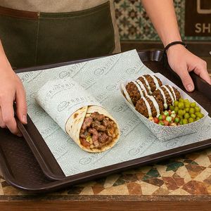 Papel para Sándwiches, Hamburguesas y Shawarma, Personalizado, Biodegradable, Ecológico, Resistente a la Grasa y al Agua, de Grado Alimenticio para Restaurantes - Product Image 1