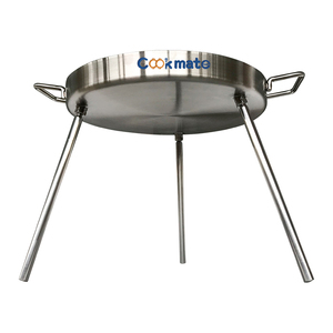 野营篝火 <span class=keywords><strong>Griddle</strong></span> 平圆面格栅顶部不锈钢炒锅 - Product Image 6