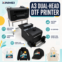 Printer DTF Dual Head A3 Kecepatan Tinggi dengan Printhead I1600 XP600 untuk Pencetakan Kaos, Pakaian, dan Garmen, Bersertifikasi CE dan Dukungan Teknis